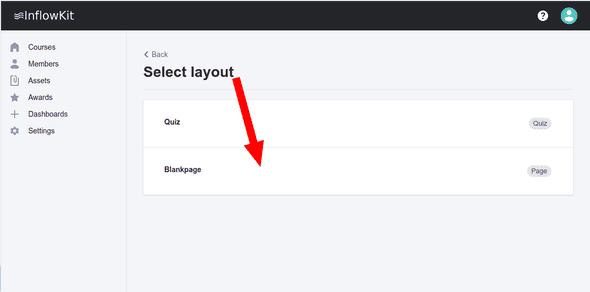 Screenshot showing course settings