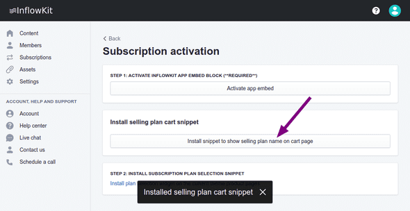 Screenshot click add block