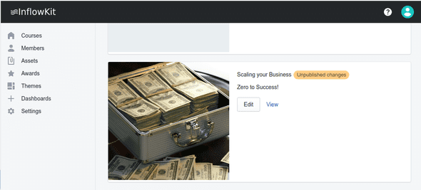 Screenshot showing select course