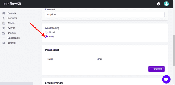 Disable auto recording