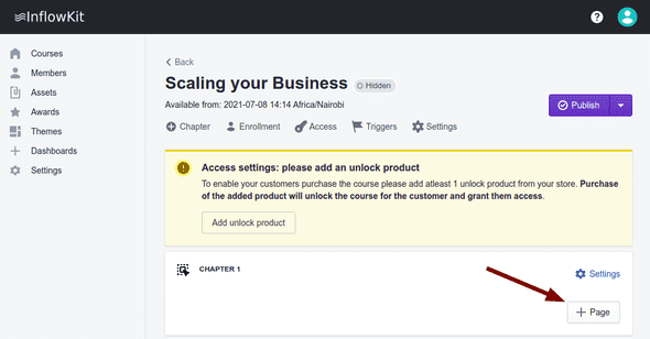 Screenshot showing add page