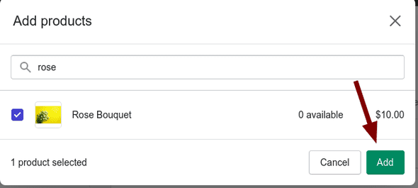 Screenshot showing add