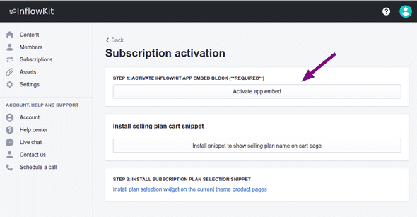 Screenshot click app embedd