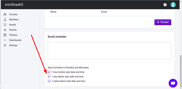 Enable or disable email reminders